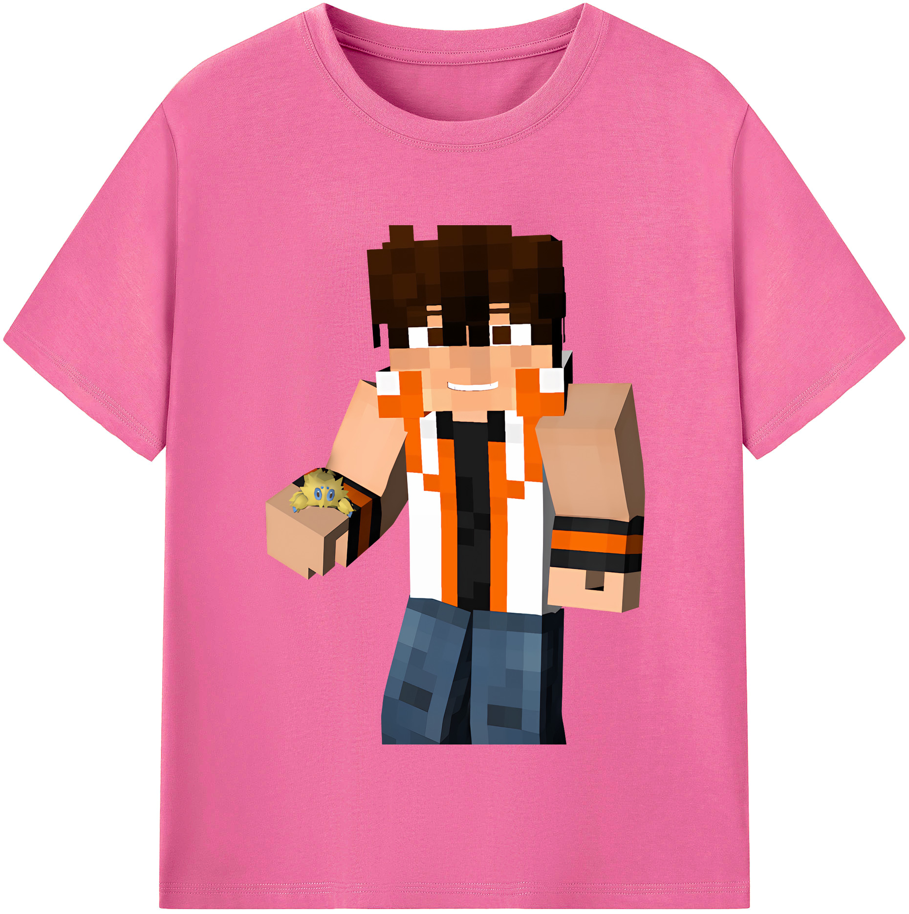 （画像用） マインクラフト ブロックの世界 Minecraft MC Block world レディースカジュアルプリントTシャツ（綿100％）